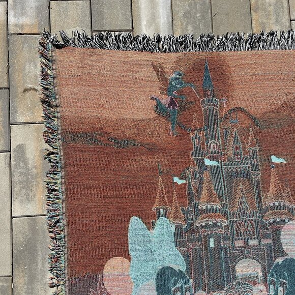 Walt Disney World Mickey & Minnie Mouse Blanket Tapestry Woven Throw EUC 60"x50" - Picture 11 of 16